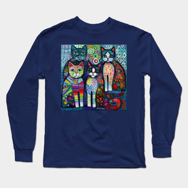 Quirky Cats Long Sleeve T-Shirt by karincharlotte